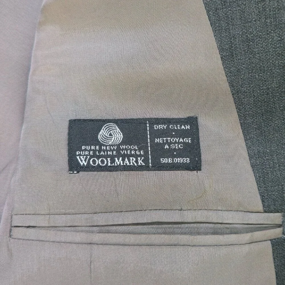 Ralph Lauren Men's Blazer Heather Gray Wool Made In Canada‎ Size 41R